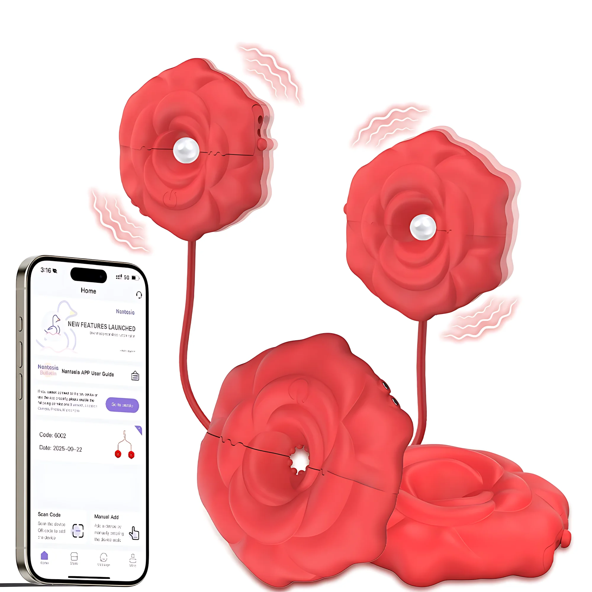 Vibrating Nipple Clamps 9 Vibration App Controlled Breast Stimulator Sex Toys for Women Couples Pleasure