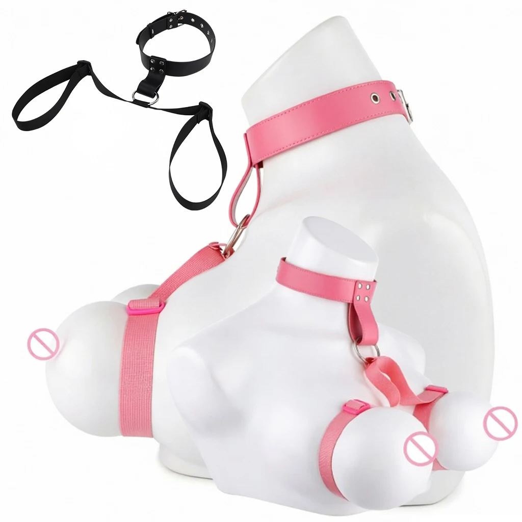 LICKER Chest Restraint Harness Belt PU Leather And Webbing Bra Erotic Breast Bandage Chest Binder Breast Bondage Female Sex Toys