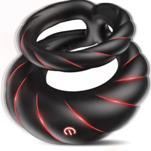 Mens Vibrating Cock Ring Sex Toys Double Penis Ring Vibrator Delay Ejaculation Male Sex Toys for Longer Harder Stronger Erection