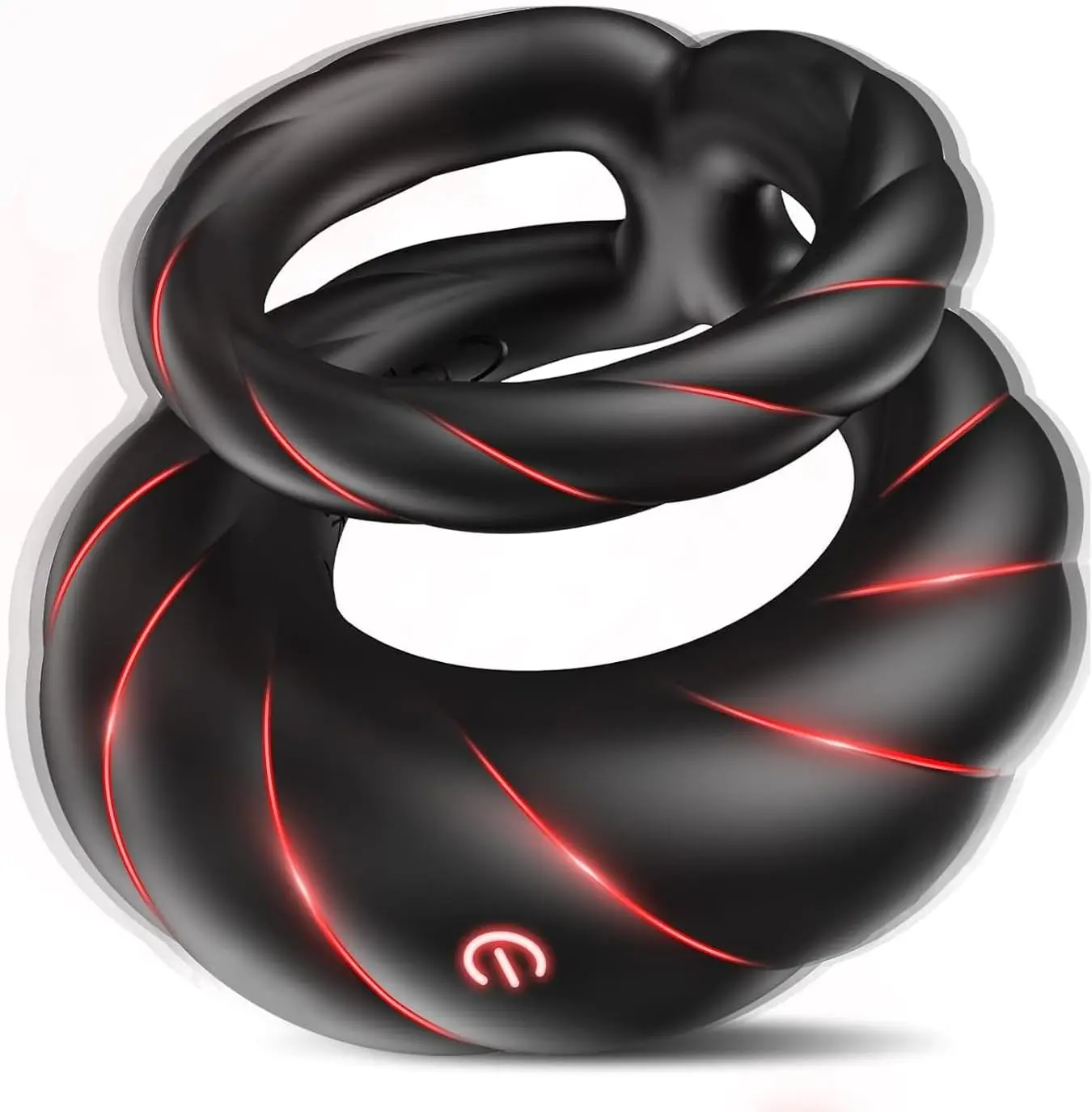 Mens Vibrating Cock Ring Sex Toys Double Penis Ring Vibrator Delay Ejaculation Male Sex Toys for Longer Harder Stronger Erection