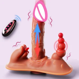 Thick Riding Dildo Sex Toys 3 in 1 Thrusting Vibrating Licking Big Realistic Dildo Adult Toys for Women with Suction Cup