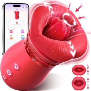 4 IN 1 Tongue Licking Vibrator For Women Big Mouth App Control Adult Sex Toys Clitoris Stimulation Clit Nipple Sucking Massager