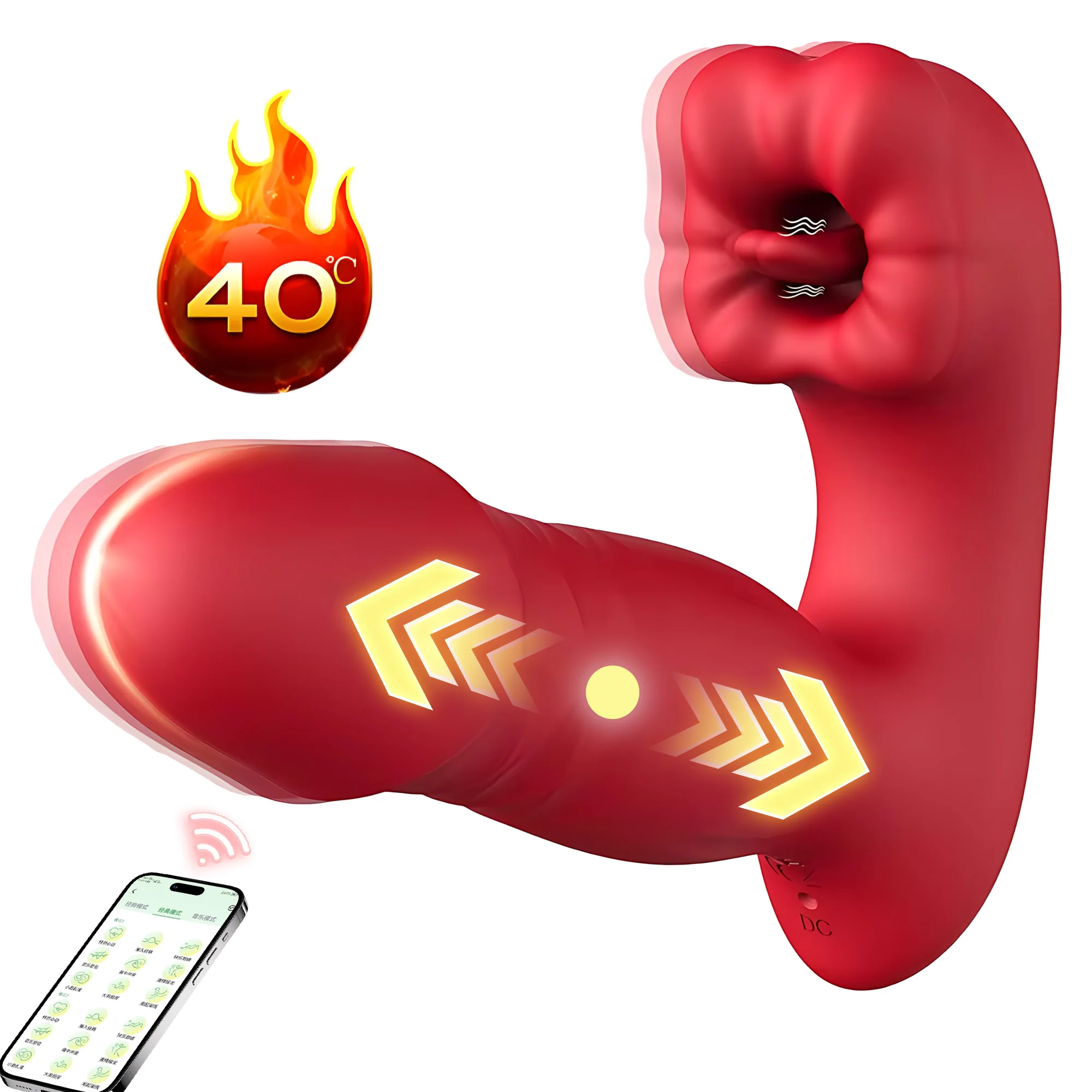 Heating Dildo Tongue Masturbation Vibrator App Control 9 Clitoral Licking Thrusting Modes G-Spot Sex Toys for 18+ Women Couples